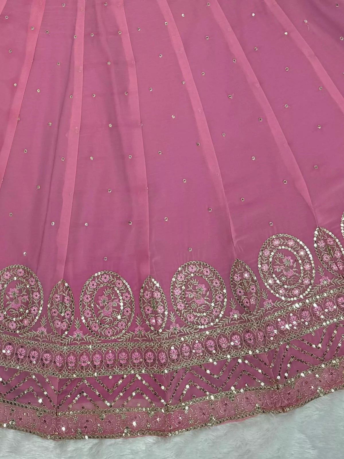 Style Faux Georgette Lehenga Blouse Dupatta