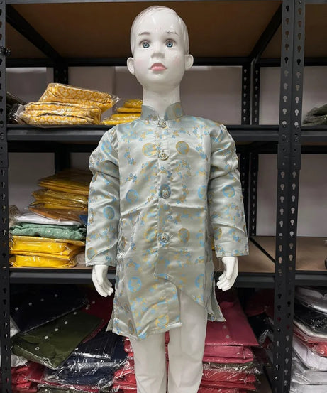 Traditional Kid's & Boy's Jacquard Kurta Pajama Set