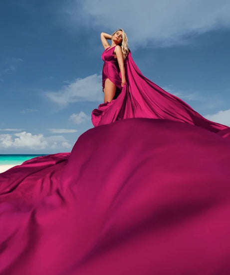 Flying Dress For Photoshoot Asymmetrical Flying Dress Engagement Dress