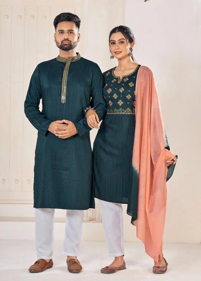 Pure Viscose with Embroidery Combo Set
