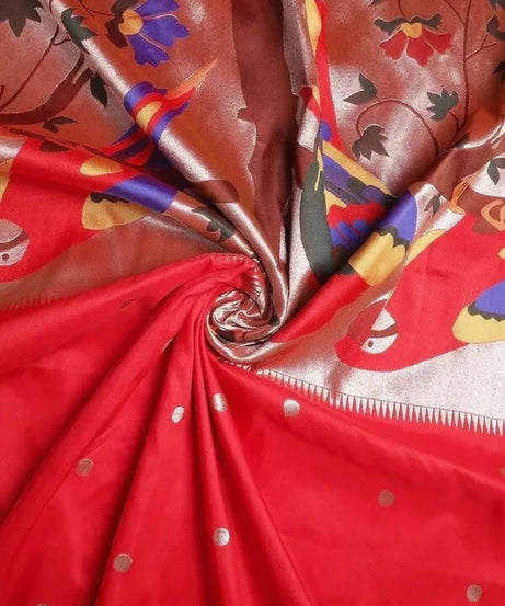 Pure Soft Kanchivaram Paithani Silk Saree With Blouse