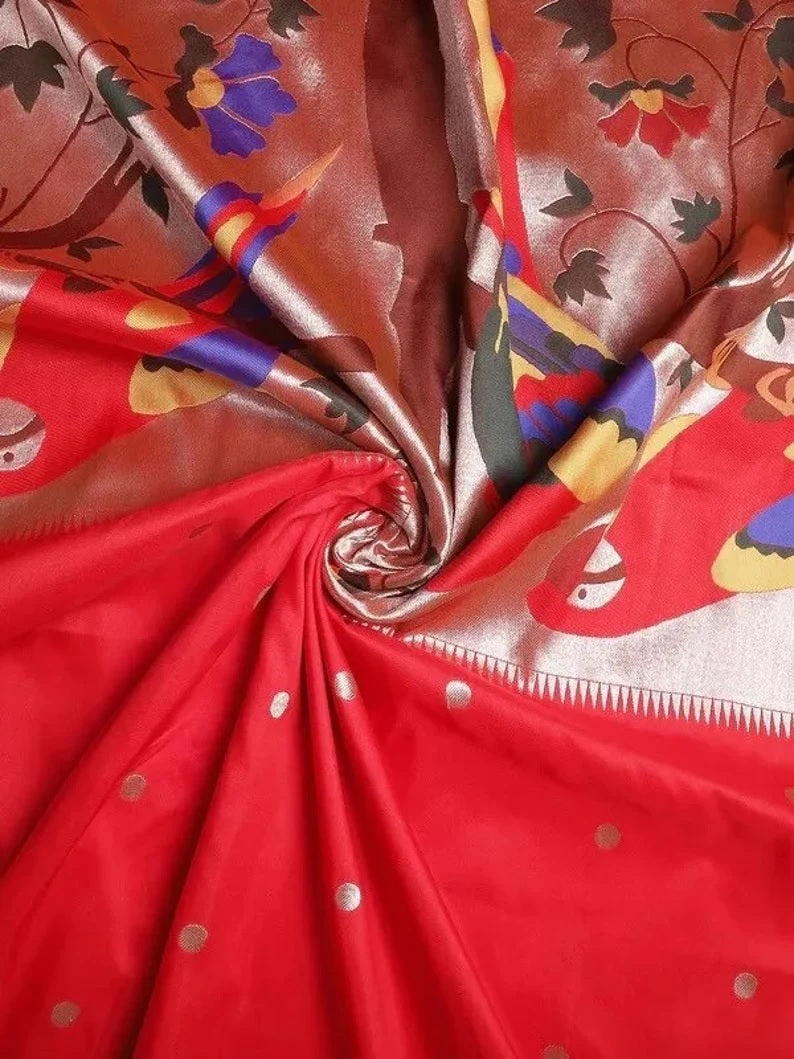 Pure Soft Kanchivaram Paithani Silk Saree With Blouse