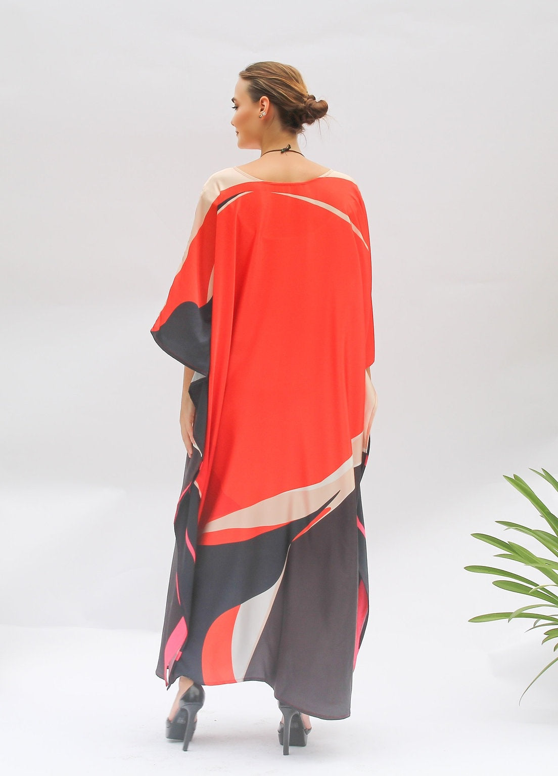Soft Satin Silk Kaftan - Luxurious and Lightweight Lounge Women's Dress