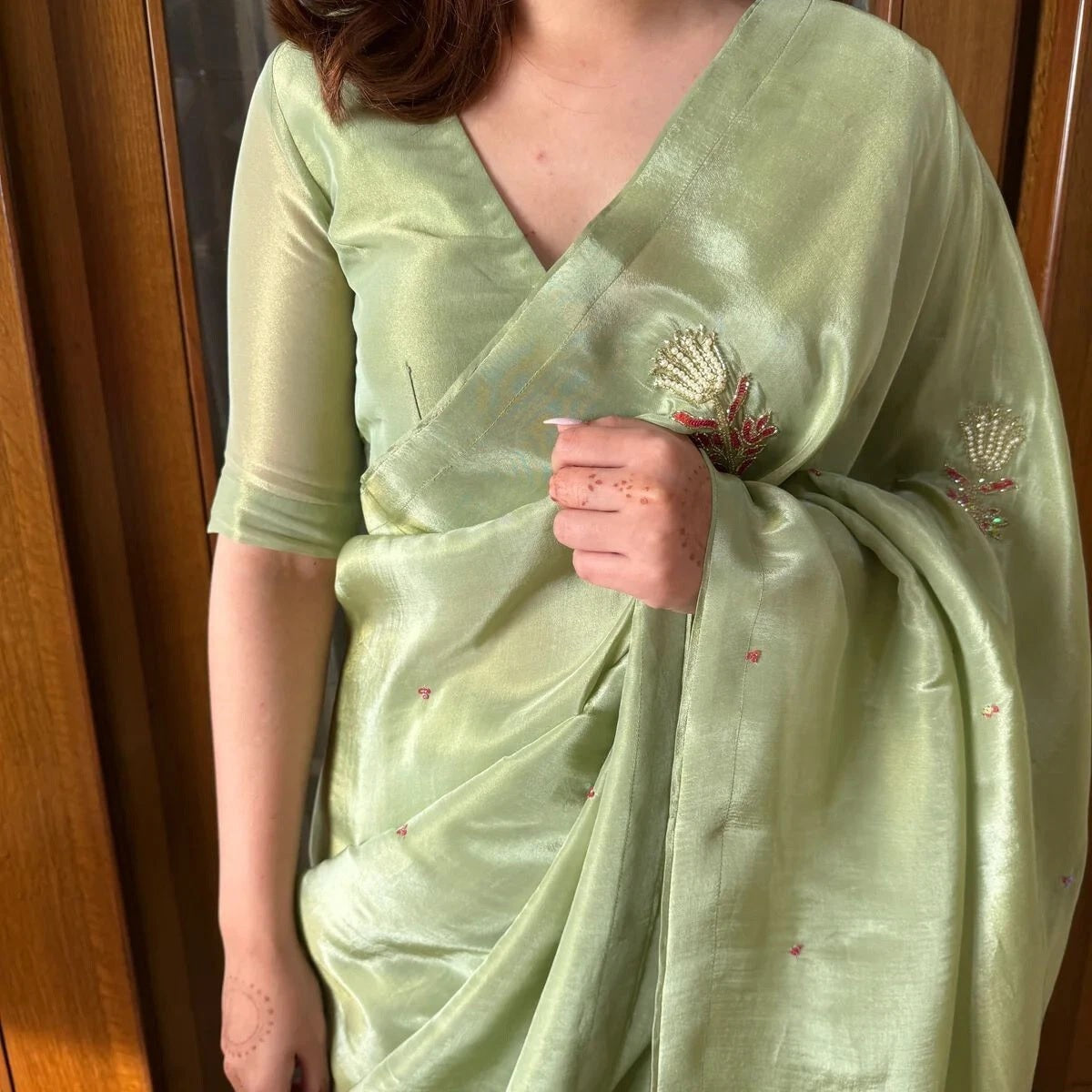 Soft Tissu Silk Beautiful Ethnic Saree, Wedding Wear Sari With Blouse