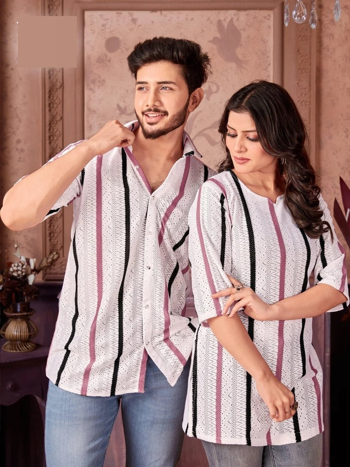 Important Party Wear , Shirt & Kurti Couple Combo Set 16-ST