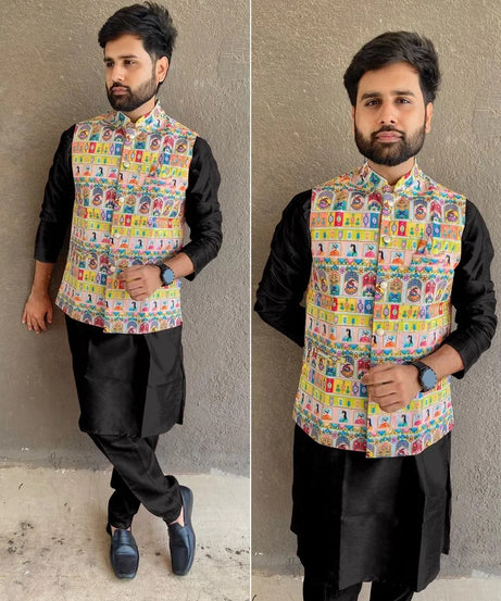 Heavy Banglori Silk Koti Ready to Wear Set For Men's