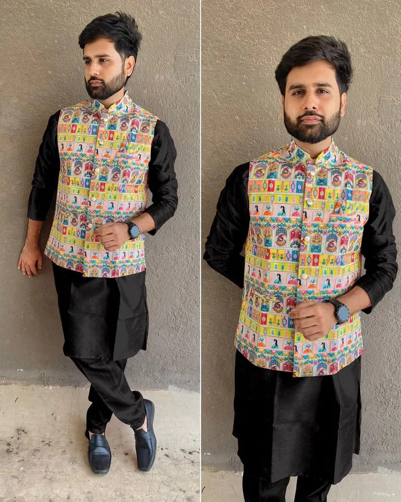 Heavy Banglori Silk Koti Ready to Wear Set For Men's