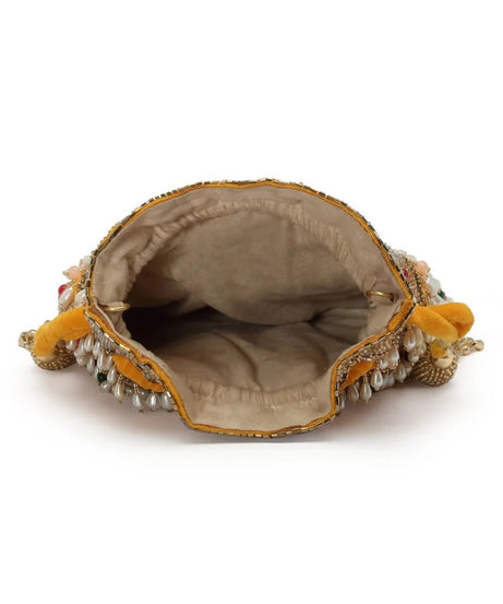 Dangle Embellished Velvet Potli Bag