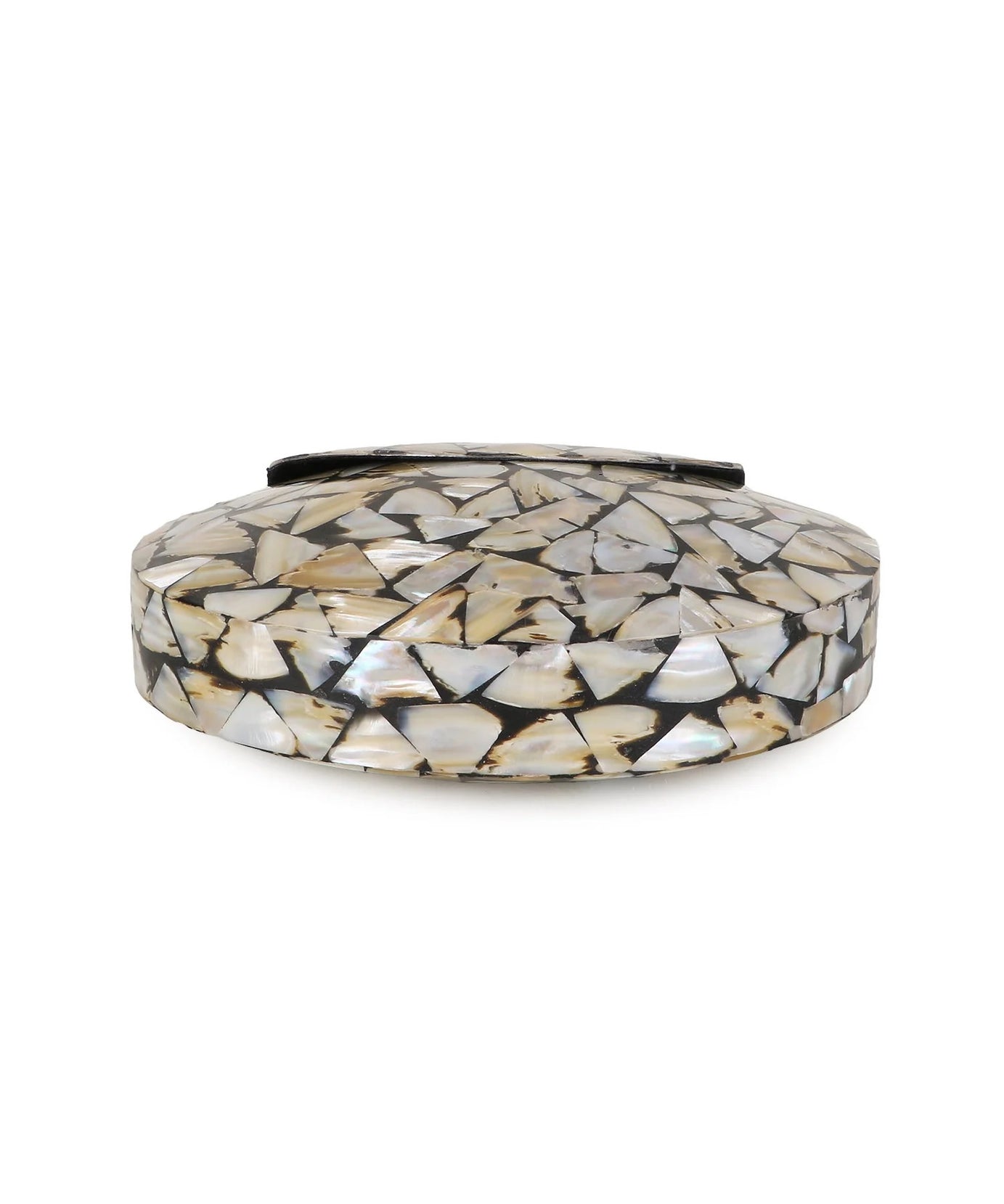 Mosaic Marble Finish Metal Clutch