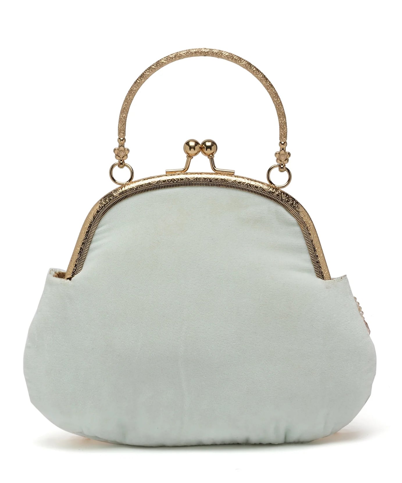 Dangle Stone Work Embellished Velvet Purse Clutch