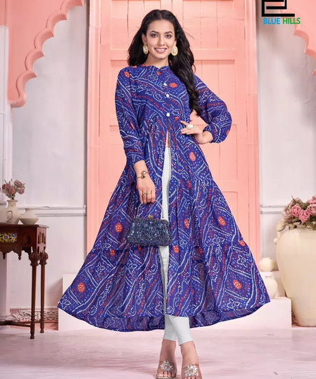 Pure Georgette With Half Inner Crepe Long Anarkali Gown & Dress
