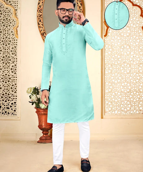 Malbari With Embroidery Work kurta Polo pant Set