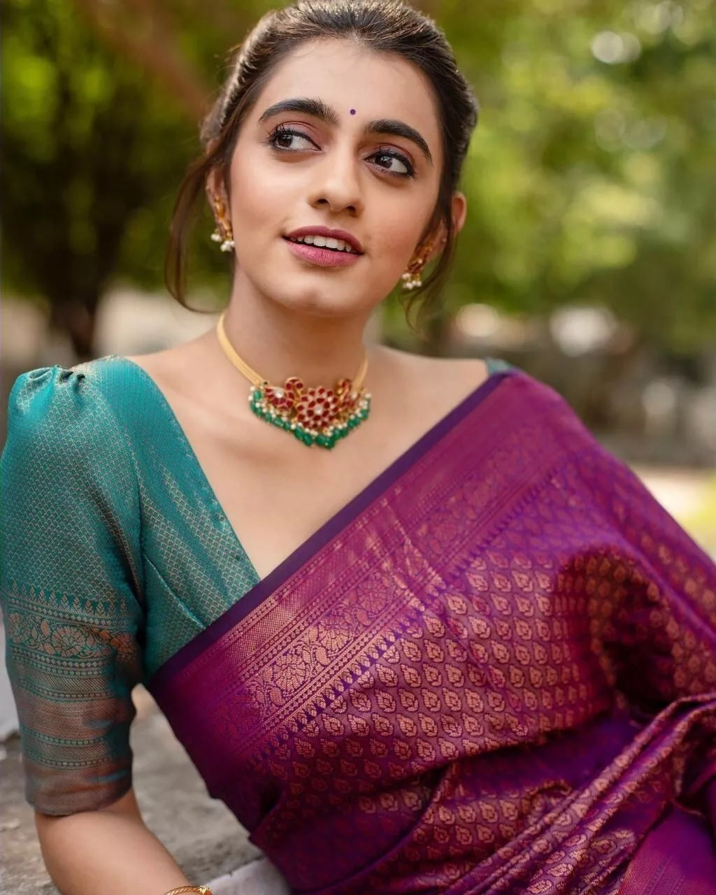 Soft Lichi Silk Saree With Blouse,Indian Party Wear Sari