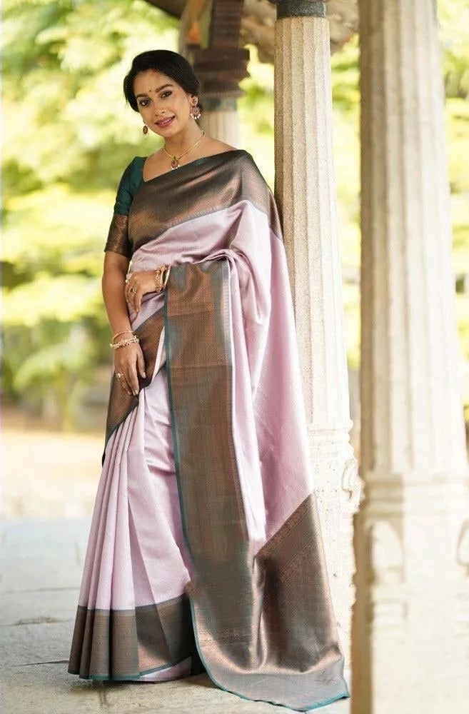 Wedding Soft Lichi Silk Sare With Blouse,Party Function Sari
