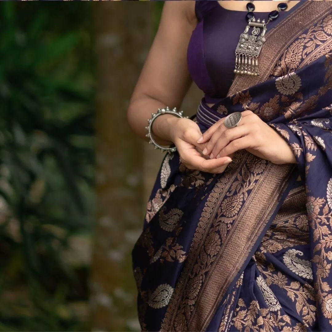 Classic Wear Soft Lichi Silk Saree,Party Wedding Indian Sari With Blouse