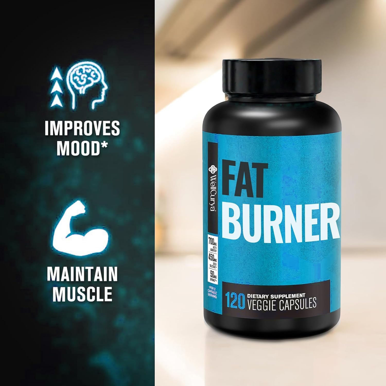 WELLCURYA Burn-XT – Energy, Focus & Wellness Support | 120 Natural Capsules