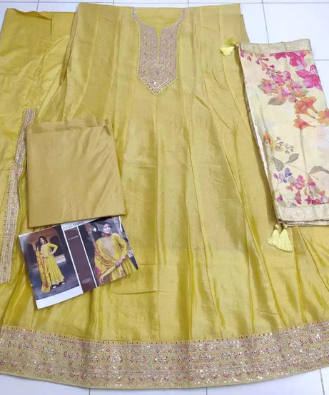 Silk Indian Wedding Pakistani Wear Top Bottom & Dupatta