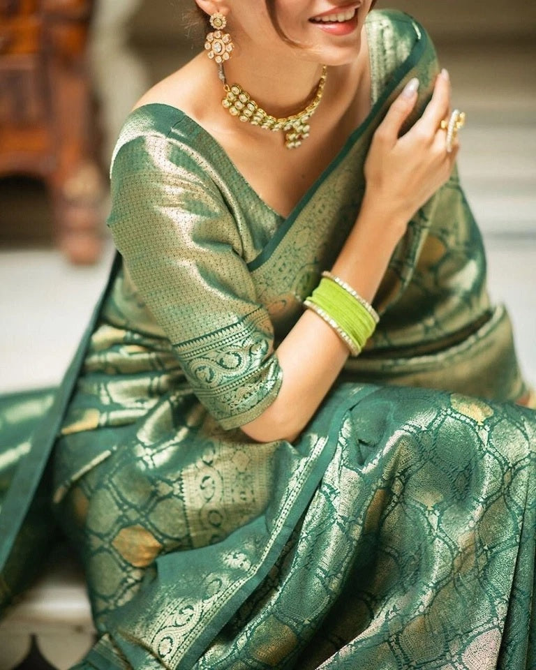 Banarasi Soft Silk Wedding Party Wear Saree,Ethnic Classic Sari With Blouse