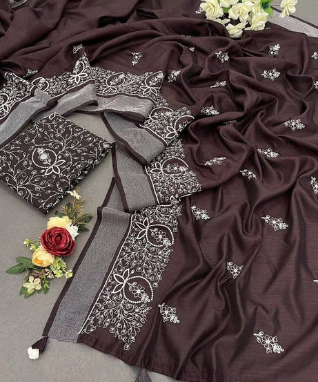 Bollywood Wedding Cotton Embroidery Heavy Work,PartyWear Fancy Sari Blouse