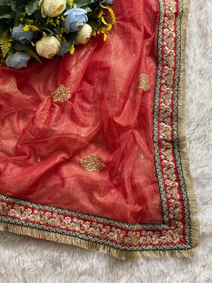 Heavy Soft Banarasi Crush Fabric Party Wedding Wear Saree,Function Sari