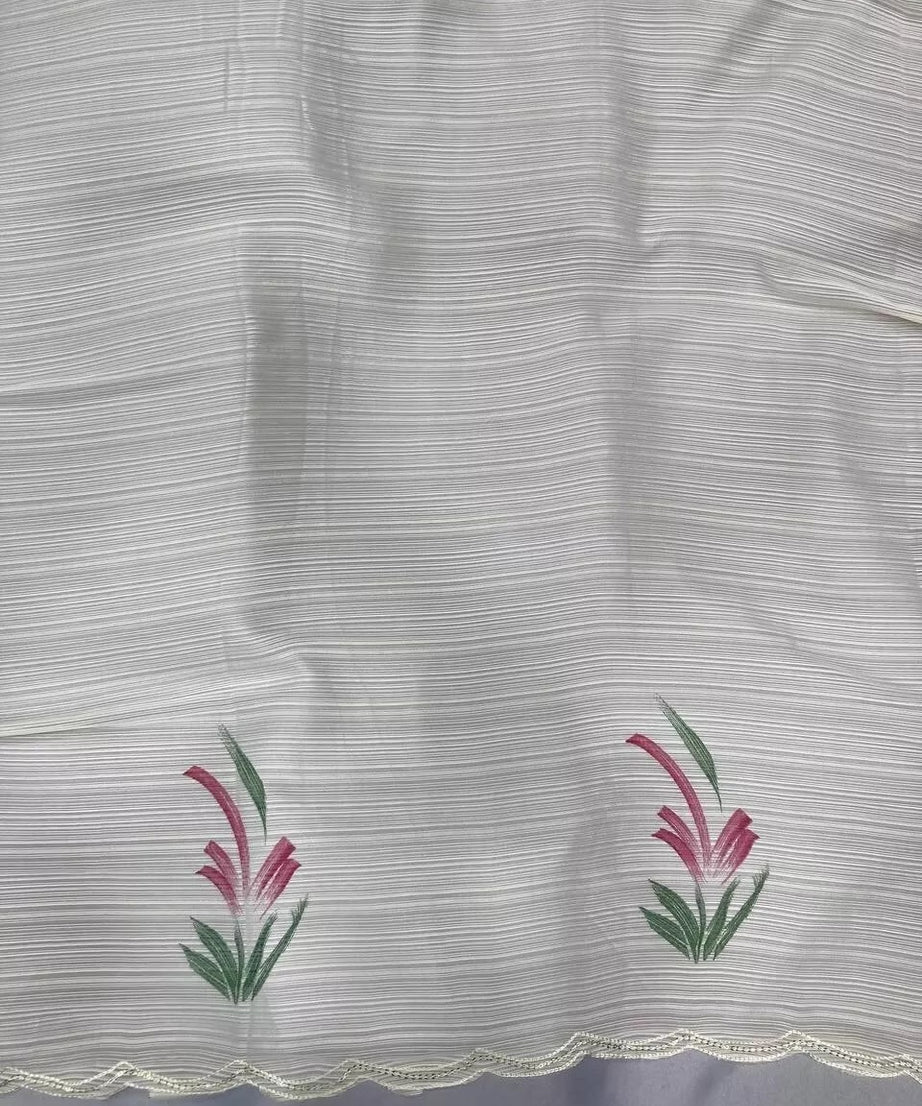 Indian Ethnic Wear Moss Chiffon Saree With Blouse, Traditional Sari