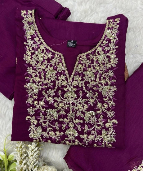 Classic Traditional Designer Roman Silk Salwar Kameez Suit 12-AW