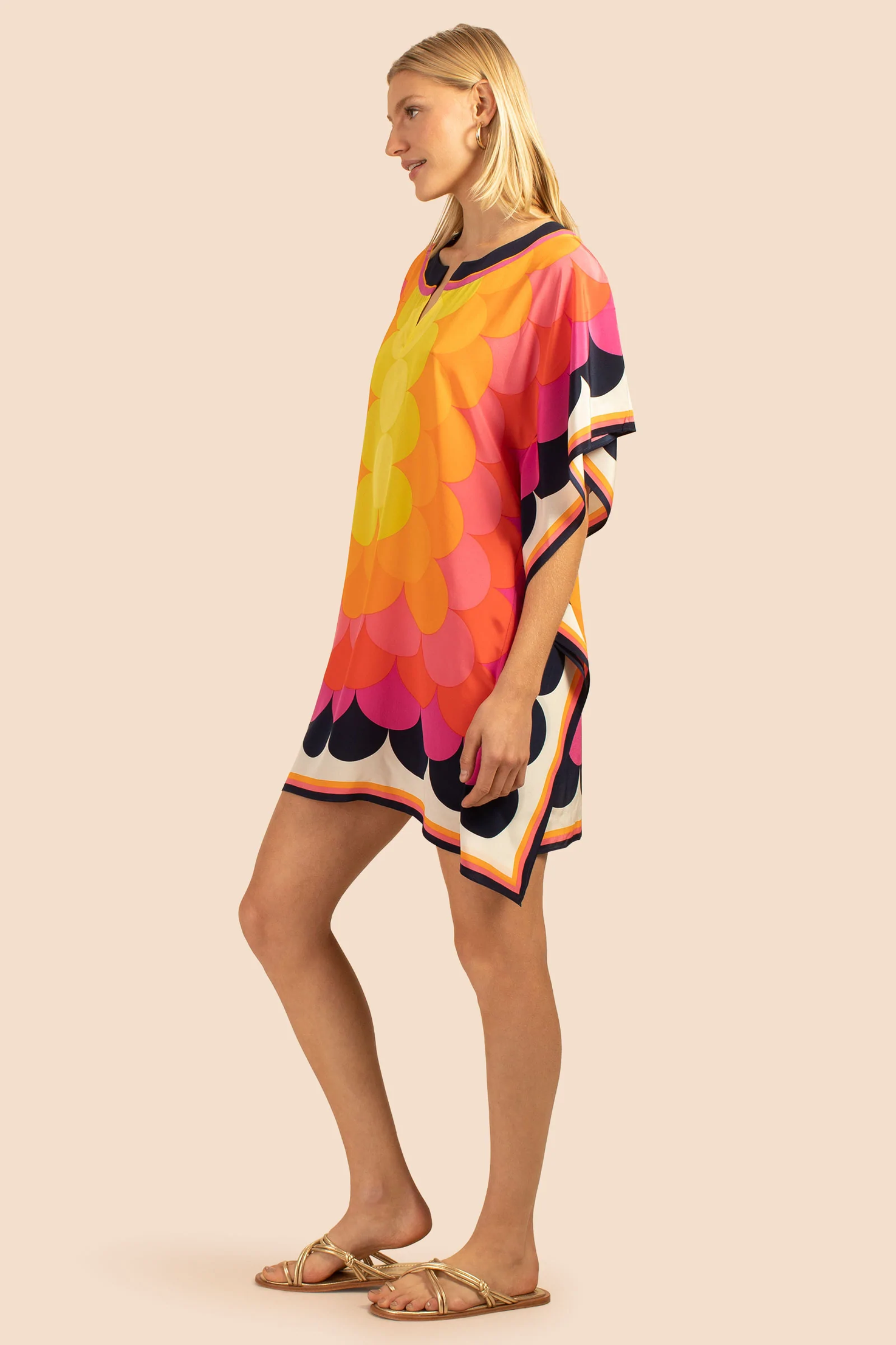 Designer Silk Crepe Kaftan with Flowing Caftan For Women's