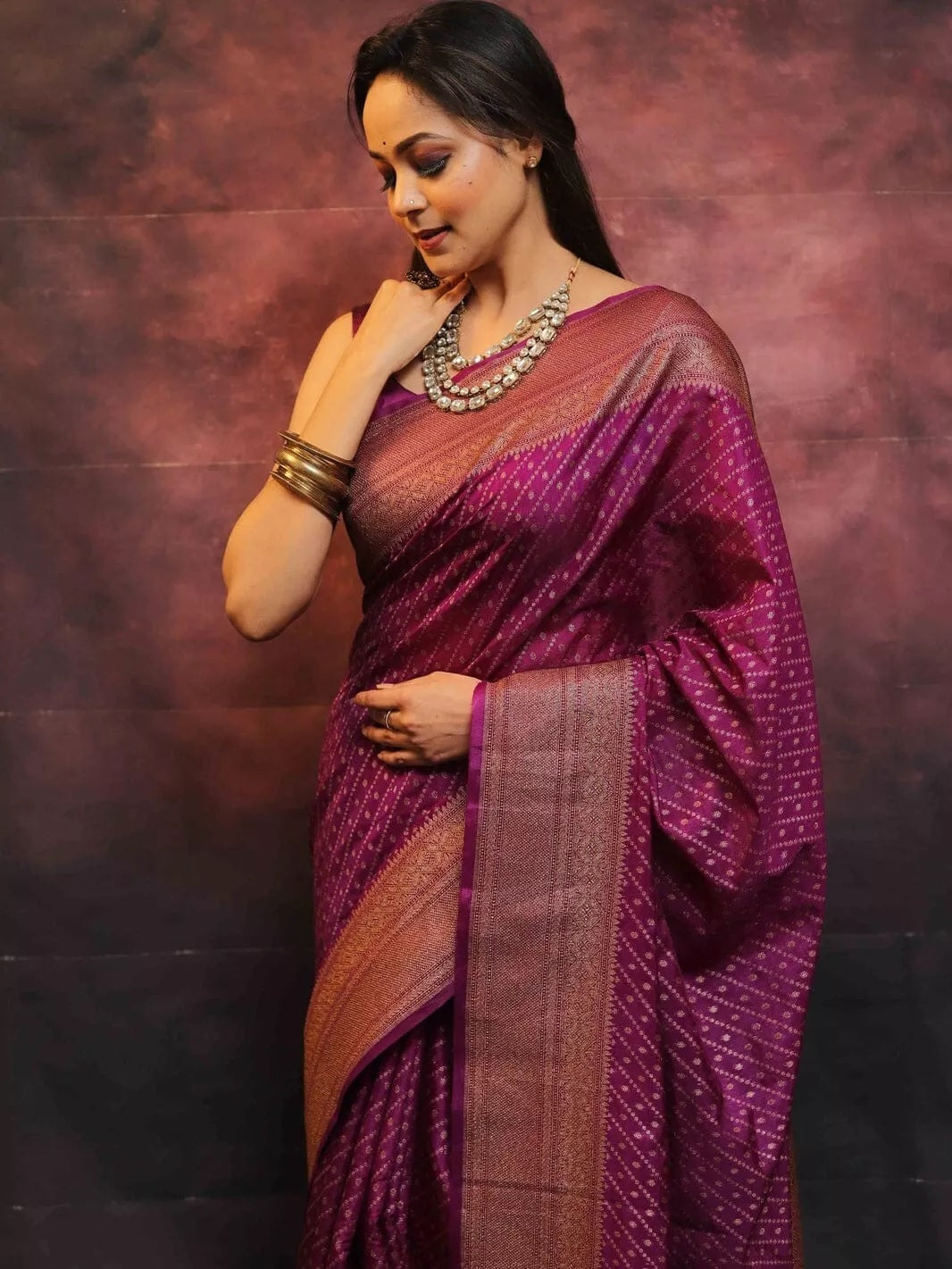 Bollywood Ethnic Banarasi Soft Silk Saree & Blouse