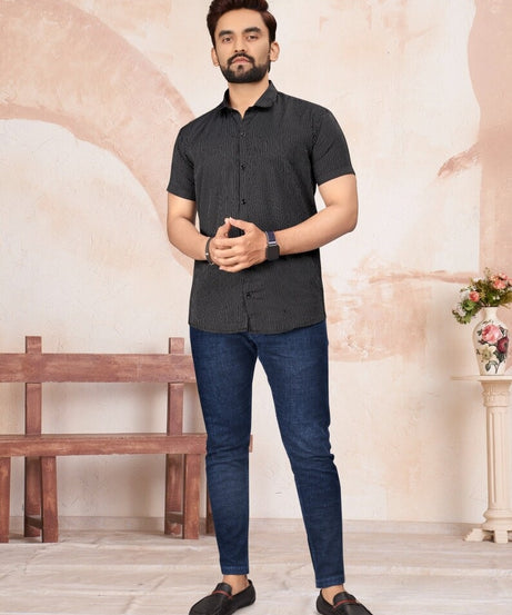 Pure Cotton Lining Pattern  Men's Shirt