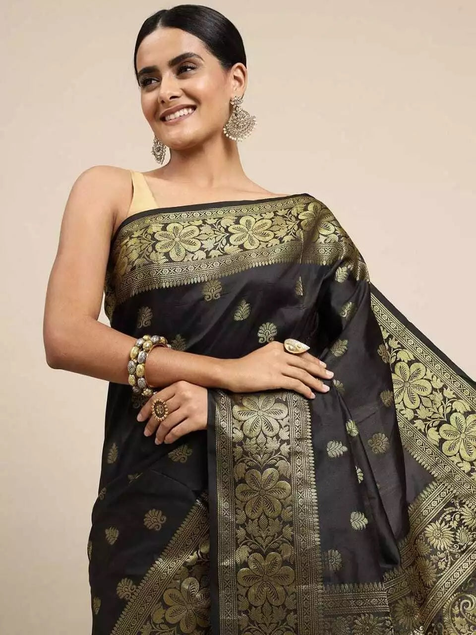 Party Wear Fancy Banarasi Soft Silk Saree For Women's