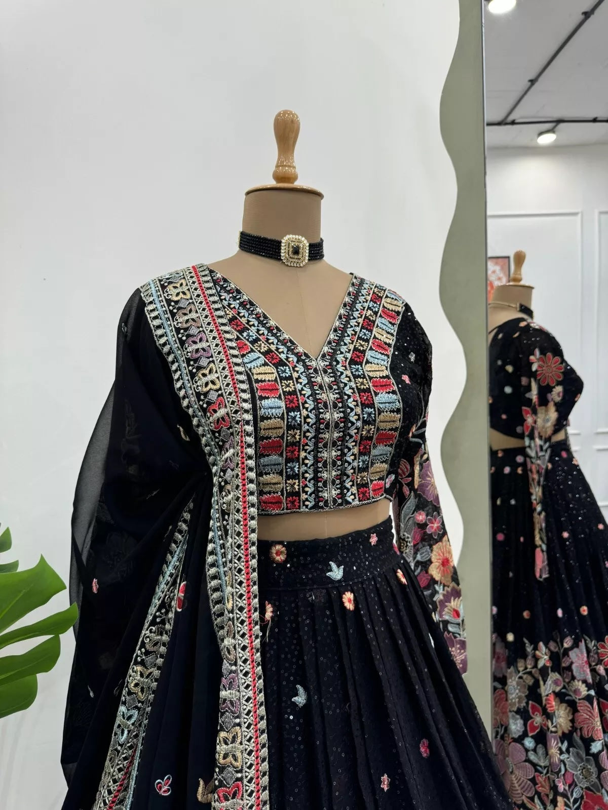 Georgette With Sequence Work  Lehenga Blouse & Dupatta