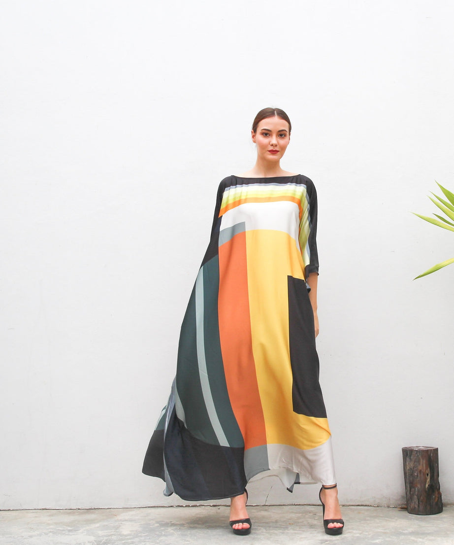 Soft Satin Silk Digital Printed Caftan For Women's Long Kaftan
