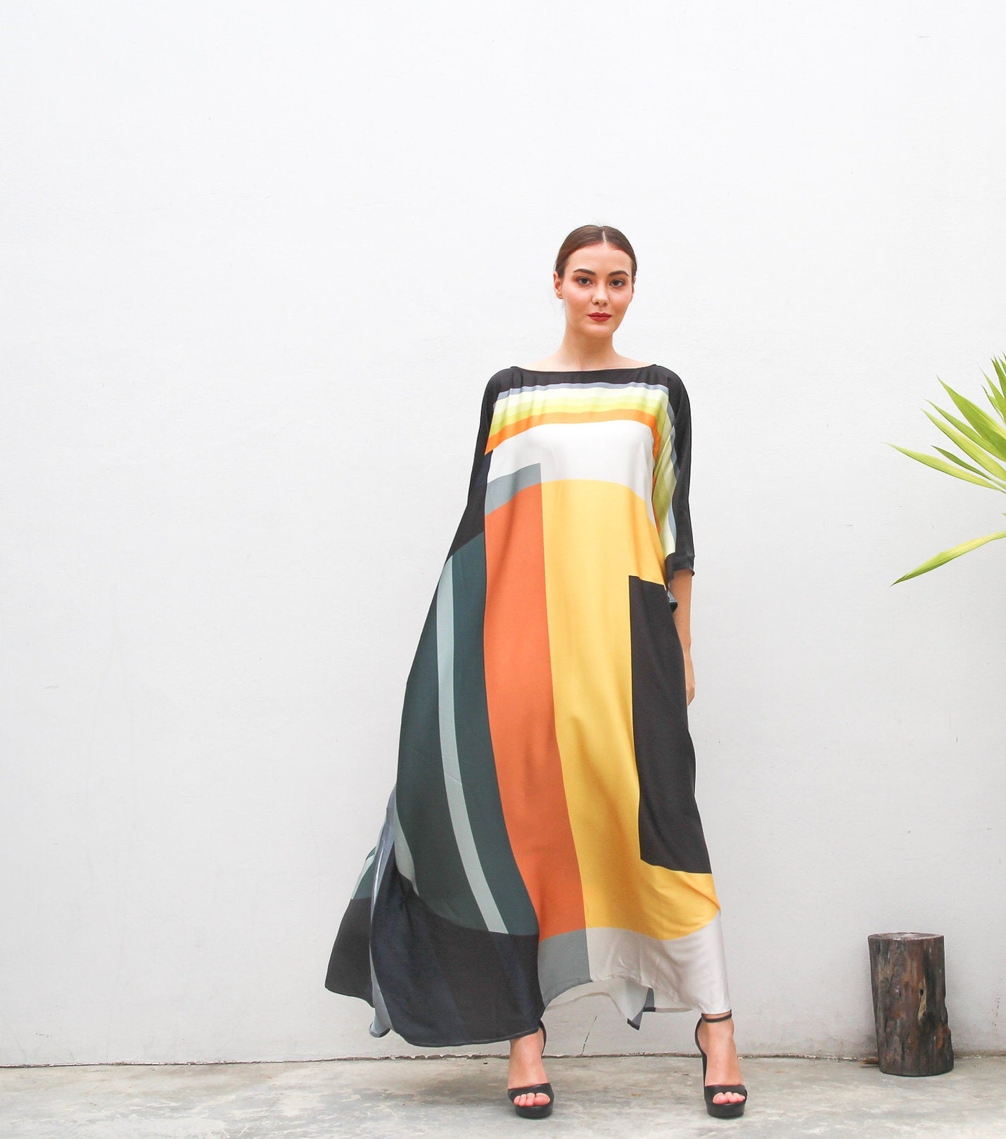 Soft Satin Silk Digital Printed Caftan For Women's Long Kaftan