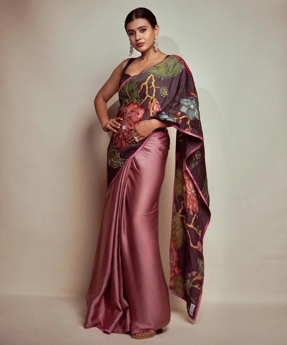 Women's Wedding Classic Latest Japan Satin Saree ,New Sari & Blouse
