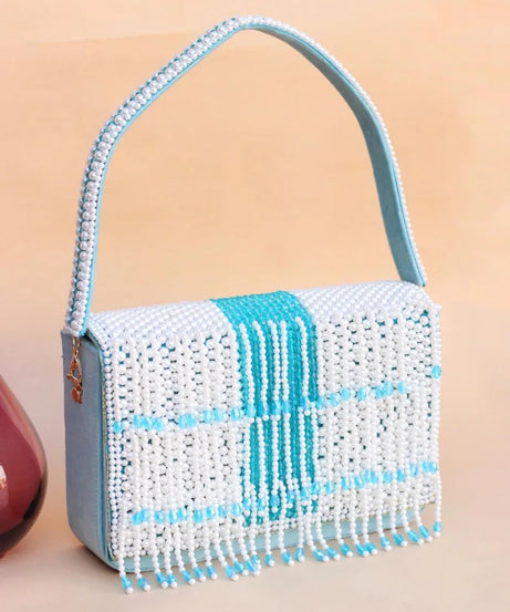 Pearl And Beads Work Clutch