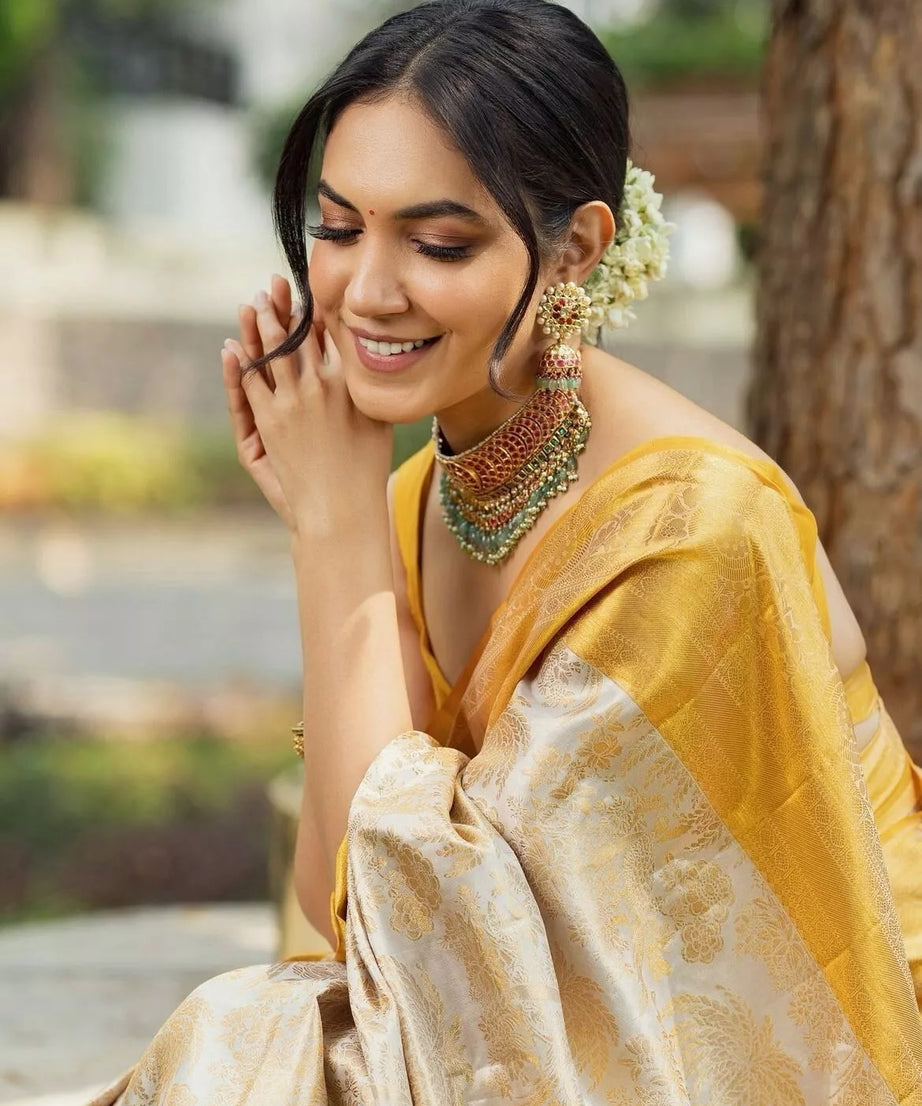 Designer Festival Collection Soft Lichi Silk Saree & Blouse
