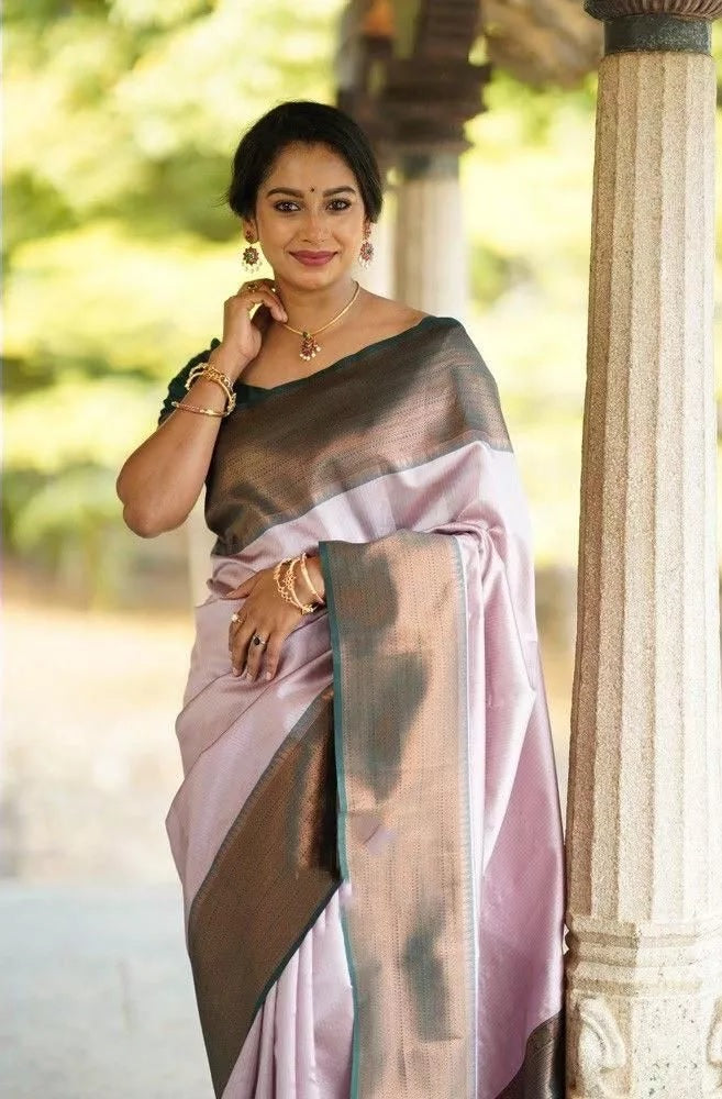 Wedding Soft Lichi Silk Sare With Blouse,Party Function Sari