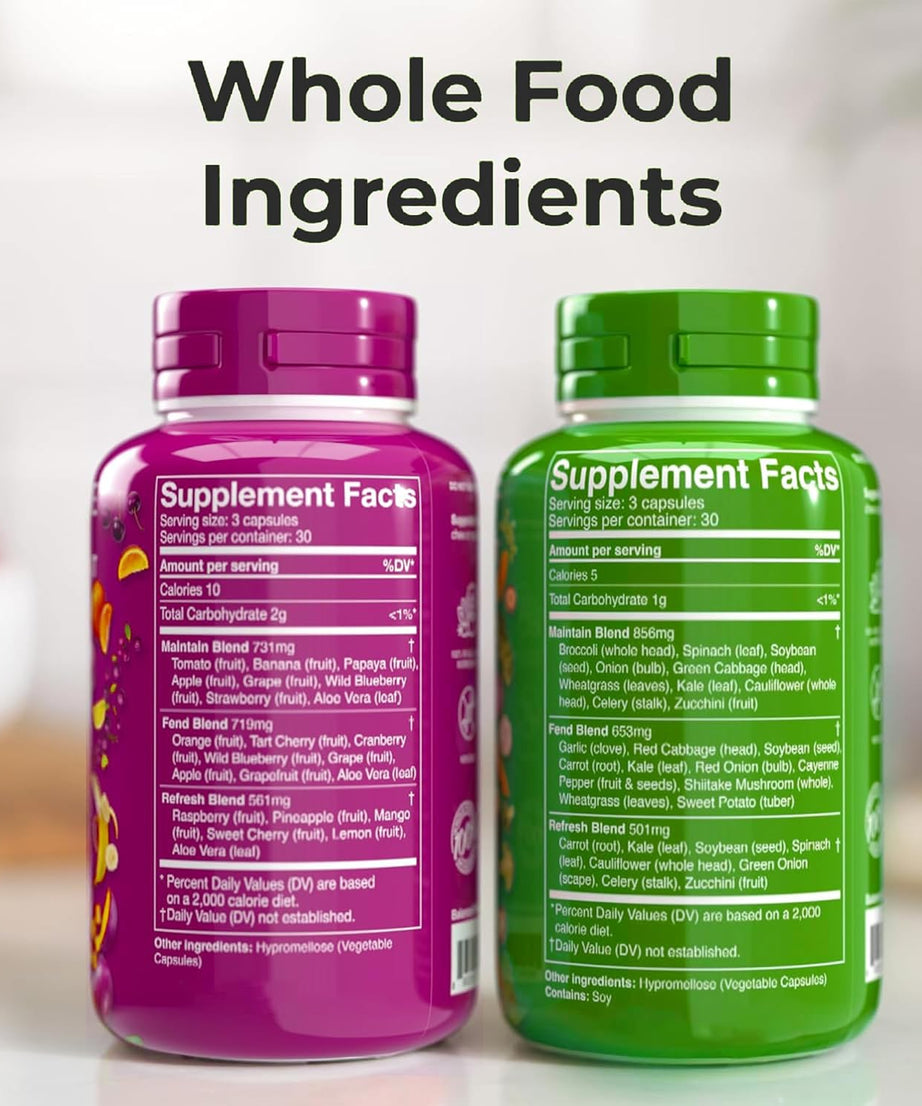 WELLCURYA Natural Fruits & Veggies Supplement – 90 Capsules for Daily Nutrition & Wellness