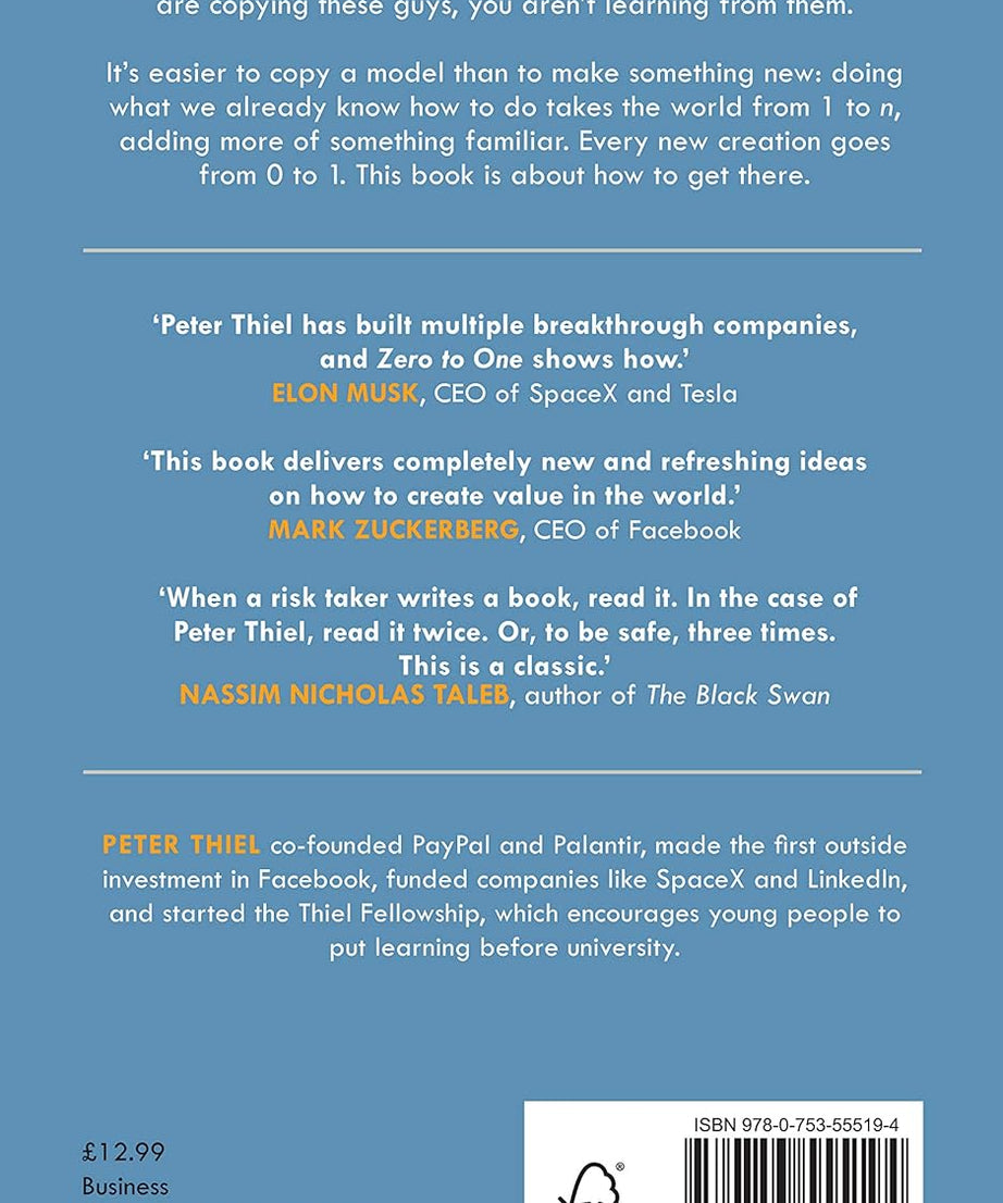 Zero to One and  Zero to One By Peter Thiel :- Paperback