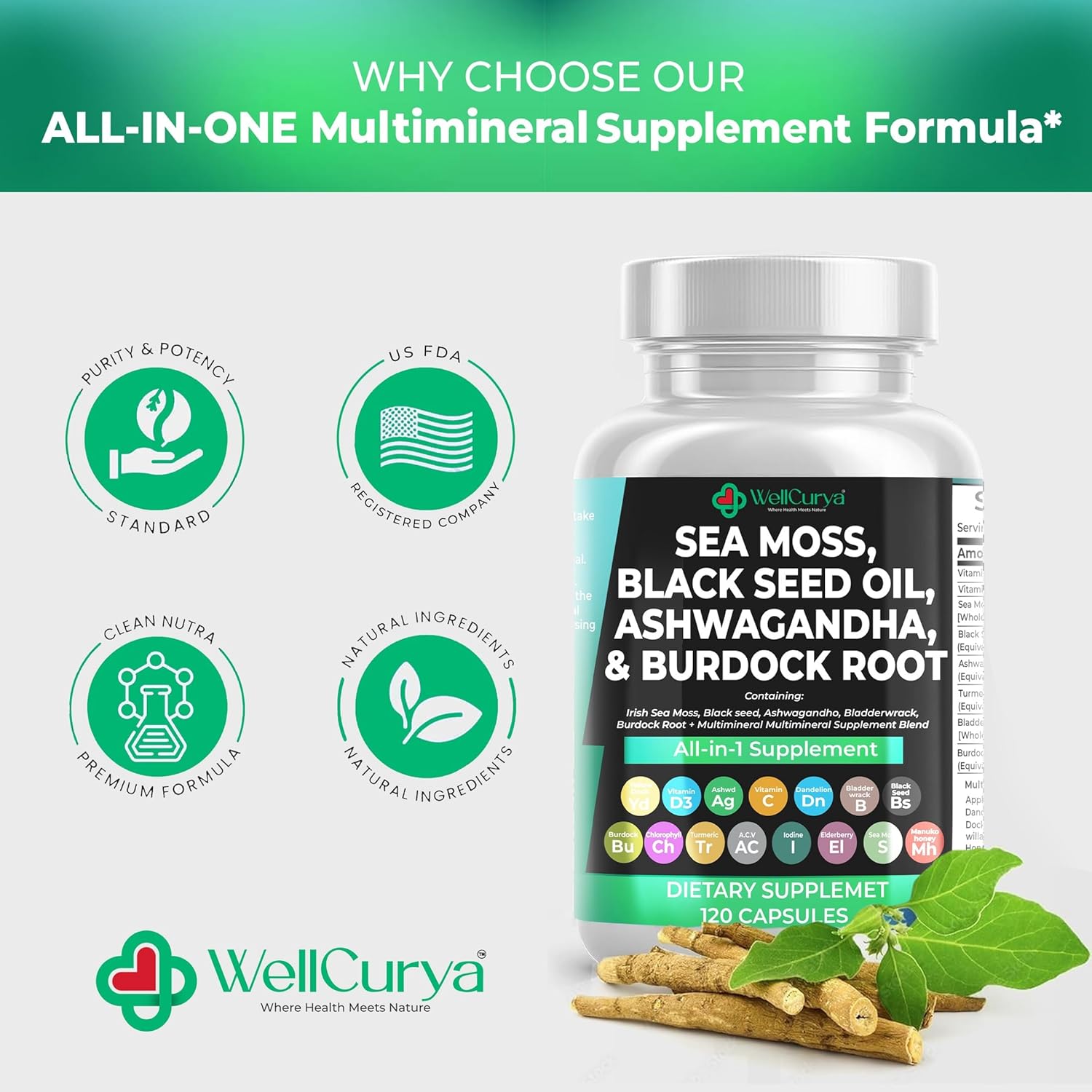 WELLCURYA Blended Vitamin Supplement -120 Capsule