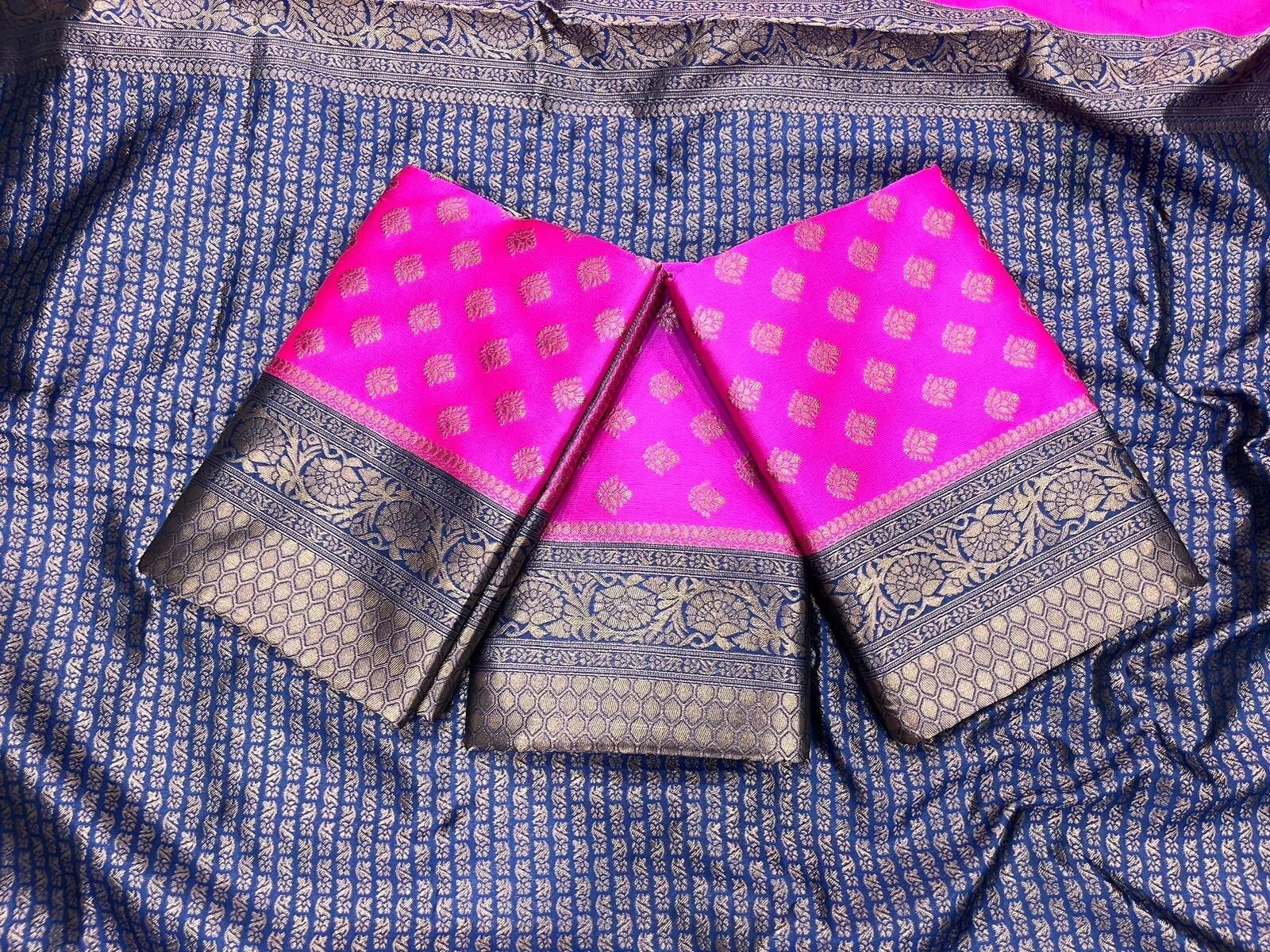 Traditional Soft Lichi Silk With  Jacquard Work  Sare & Blouse