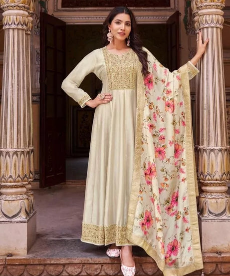 Silk Indian Wedding Pakistani Wear Top Bottom & Dupatta