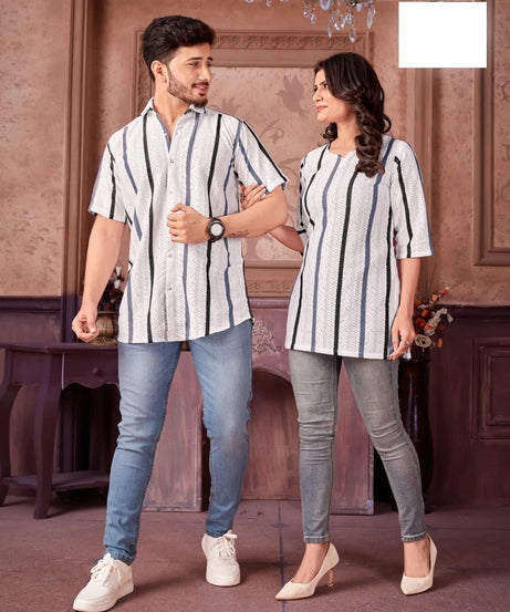 Important Party Wear , Shirt & Kurti Couple Combo Set 16-ST