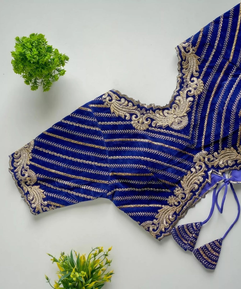 New Stylish Classic Full Stitched Taffeta Silk Blouse & Choli