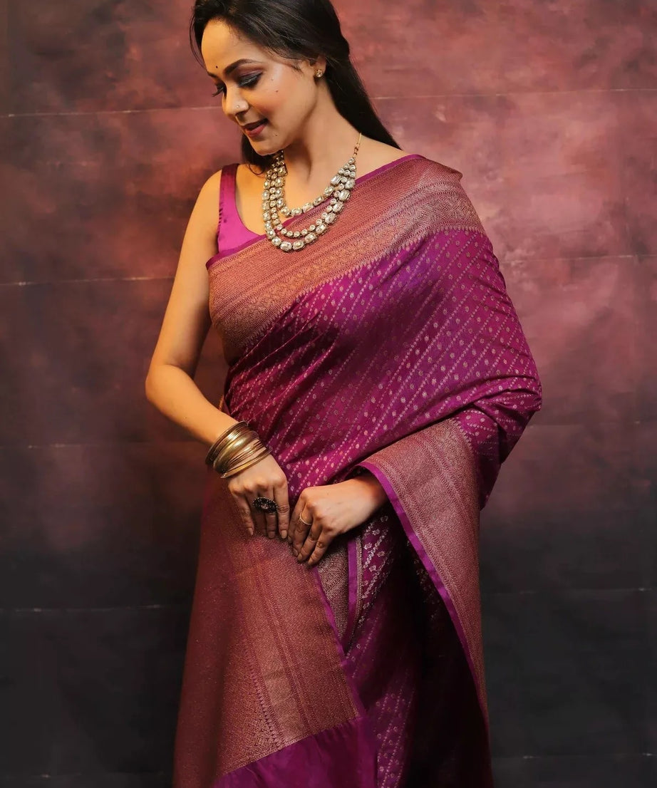 Bollywood Ethnic Banarasi Soft Silk Saree & Blouse