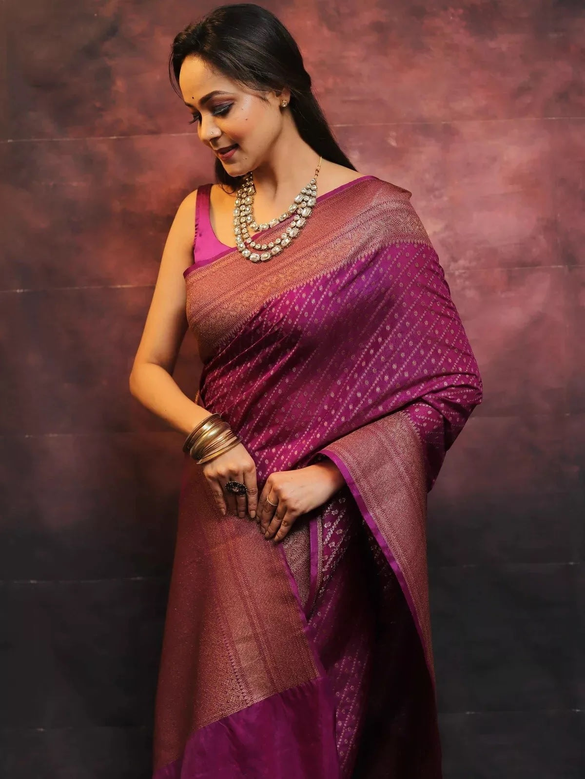 Bollywood Ethnic Banarasi Soft Silk Saree & Blouse