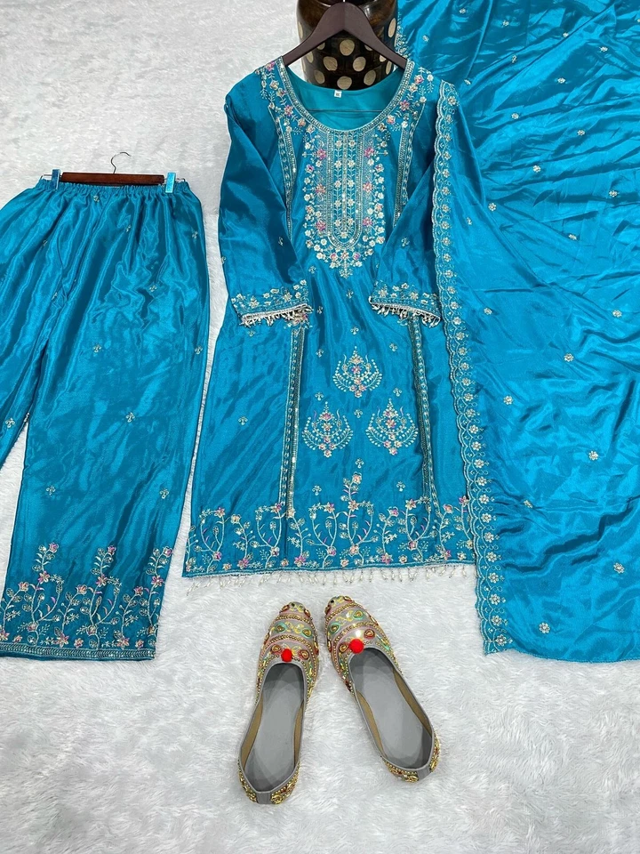 Beautiful Classic Heavy Pure Chinon  Kurti Bottom & Dupatta Set 12-DC