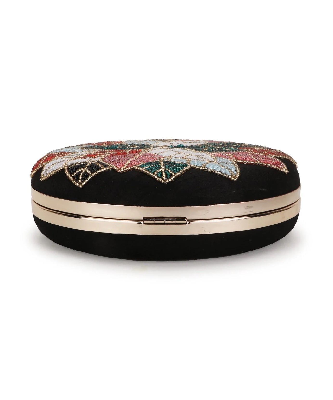 Gala Floral Emroidered Faux Silk Clutch