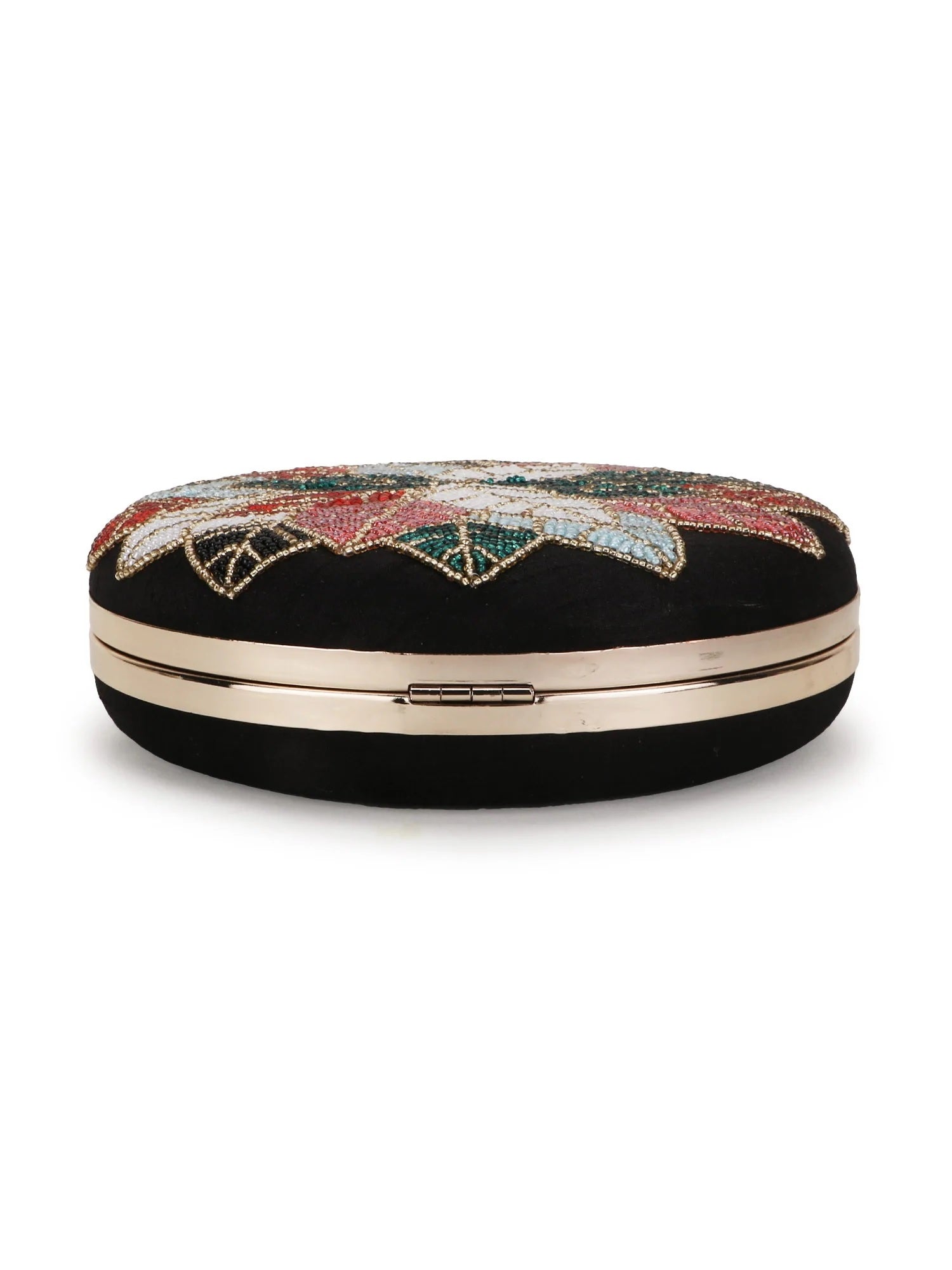 Gala Floral Emroidered Faux Silk Clutch
