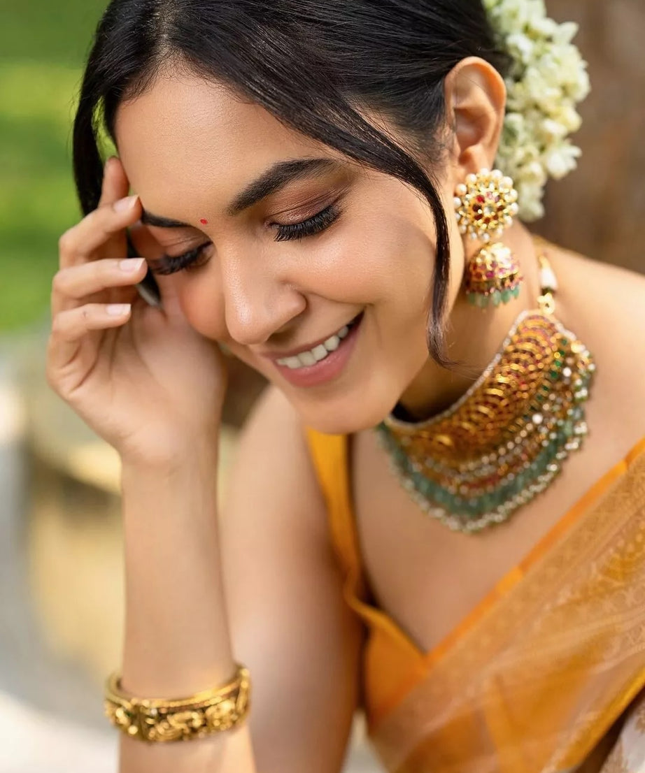 Designer Festival Collection Soft Lichi Silk Saree & Blouse